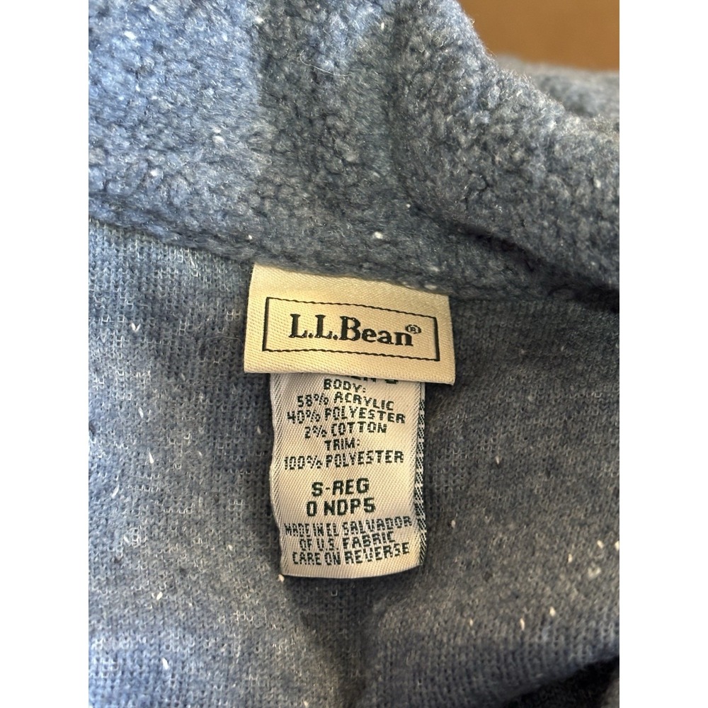 L.L.Bean Women's Fleece Cardigan Jacket Small Blue Button Front - Picture 4 of 6